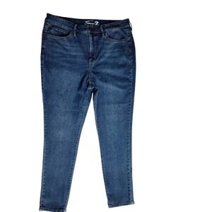 Seven7 Skinny Jeans Medium Wash Distressed Denim Size 14